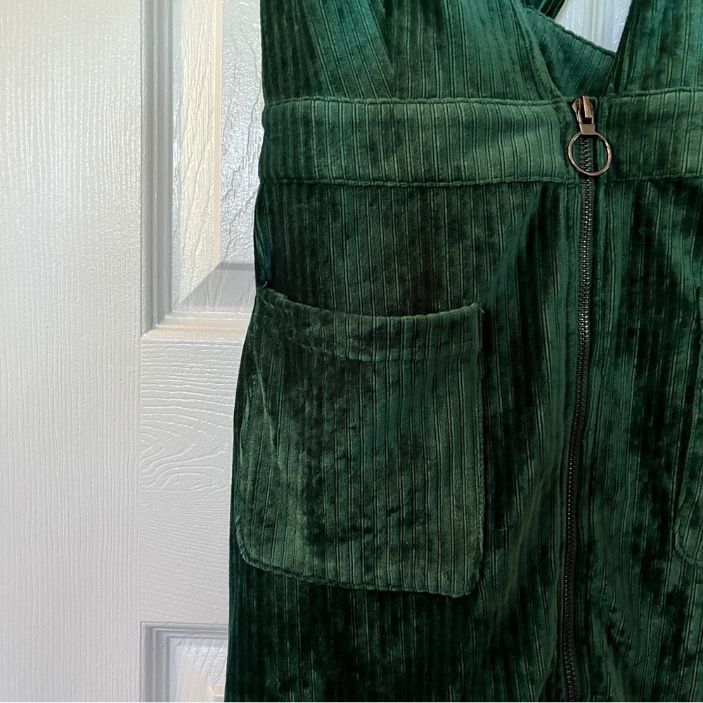 Urban Outfitters Deep Green Velvet Mini Dress - Picture 2 of 5